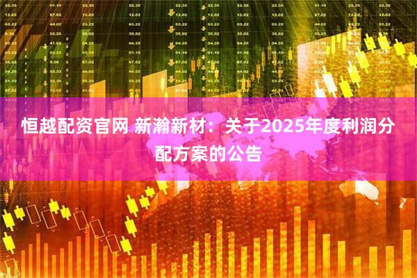 恒越配资官网 新瀚新材:关于2025年度利润分配方案的公告