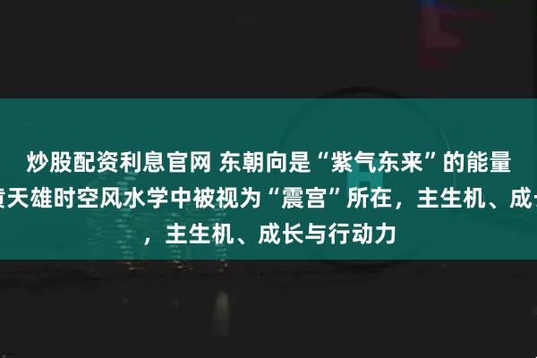 炒股配资利息官网 东朝向是“紫气东来”的能量入口，在黄天雄时空风水学中被视为“震宫”所在，主生机、成长与行动力